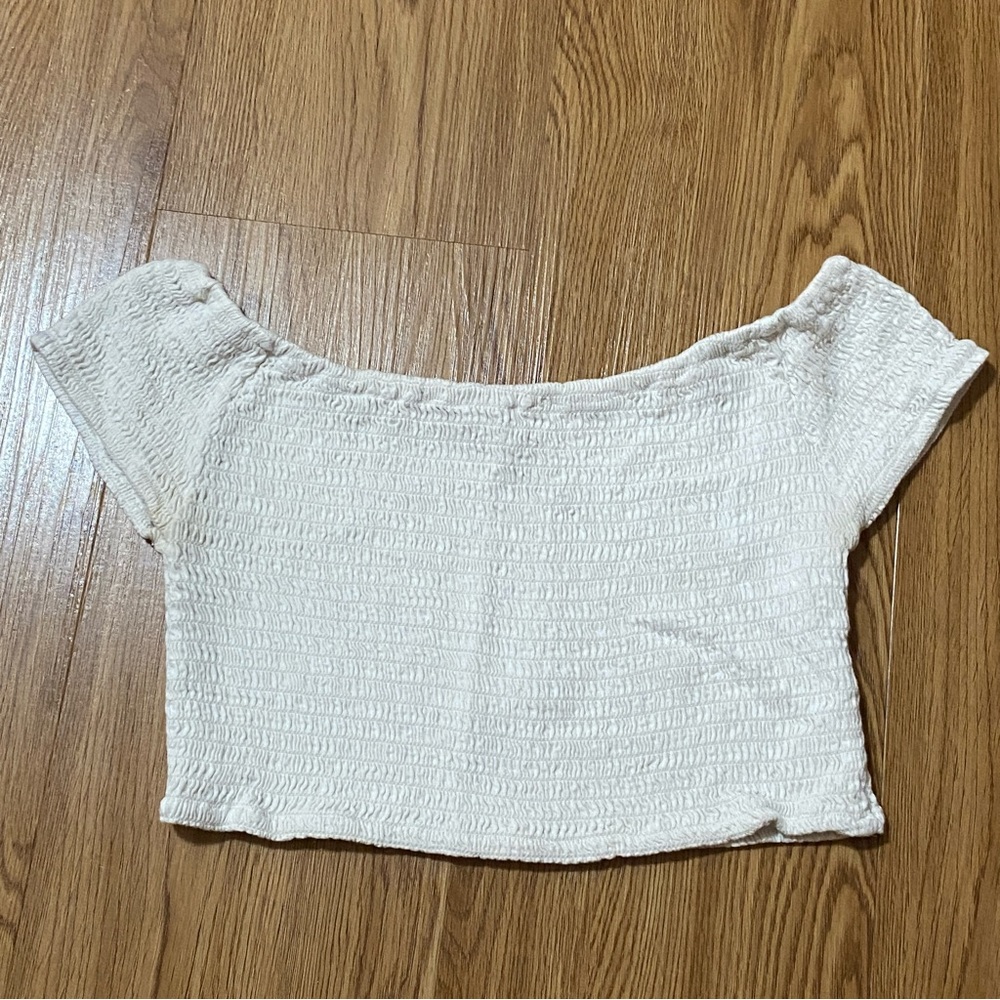 off the shoulder white crop top